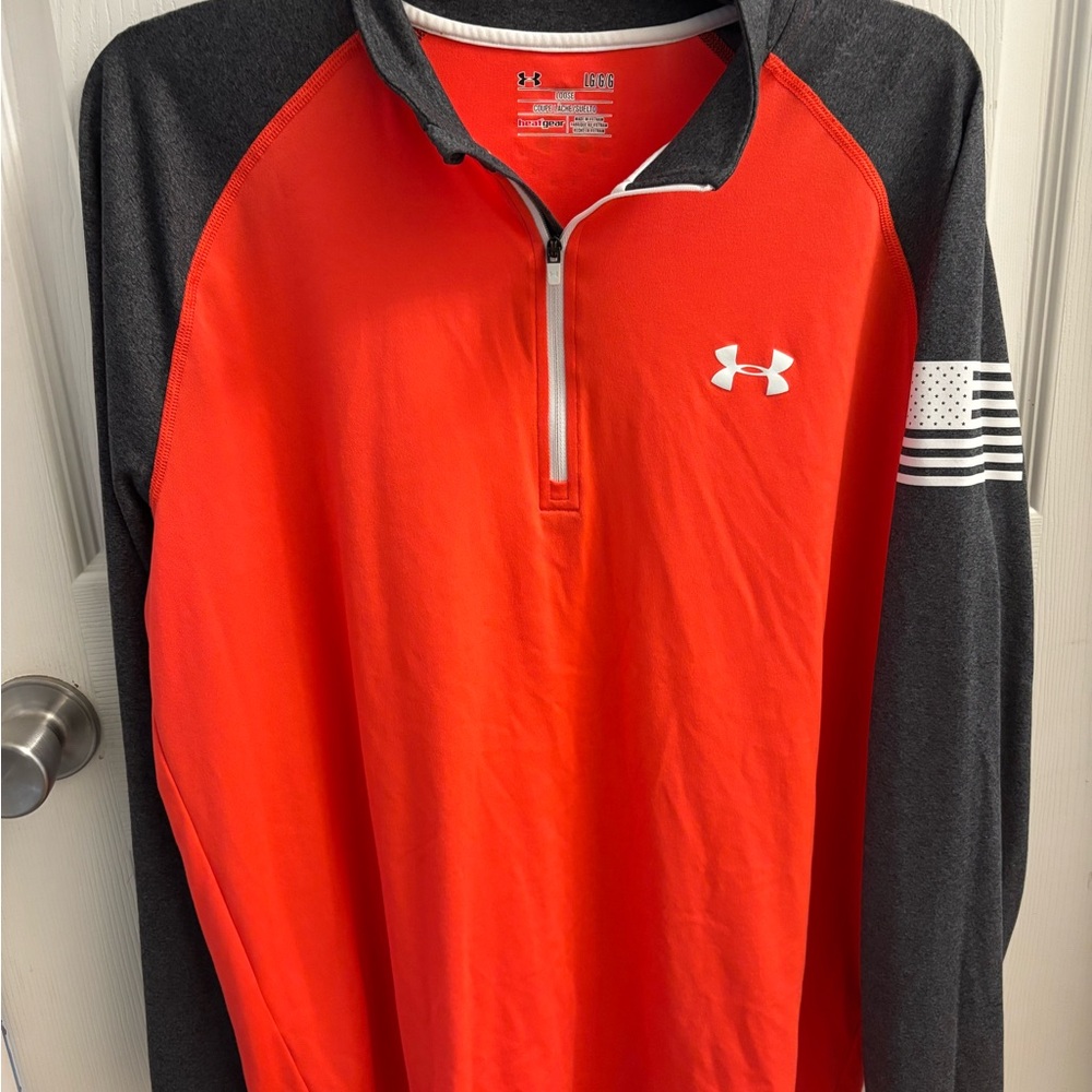 Under Armour Orange and Gray HeatGear Pullover